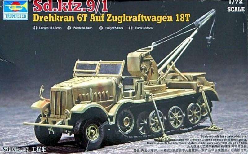 Sd.Kfz.9/1 Drehkran 6T Auf Zugkraftwagen 18T - 1/72 Scale (Trumpeter 07251)