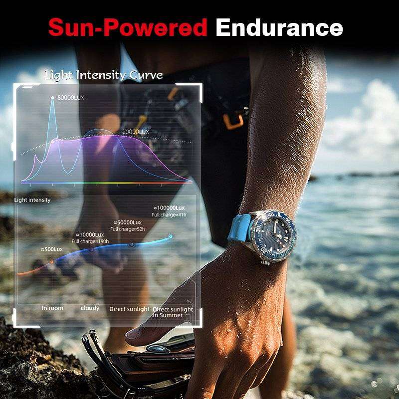 North Edge Men's Tactical Triton Solar Powered 300m Dive Watch