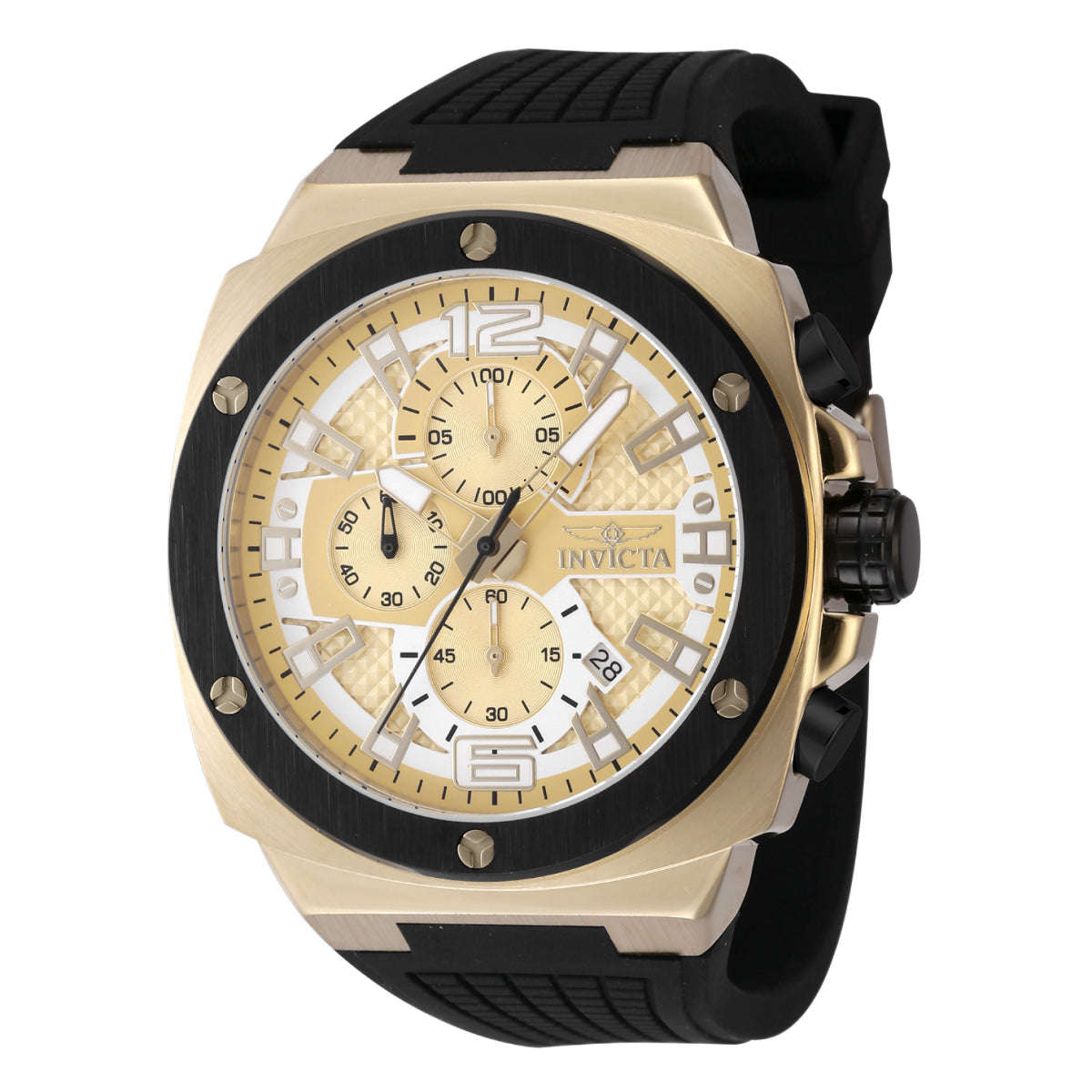 INVICTA Mens Racing Chronograph Limited Edition 47mm Watch Gold/Black