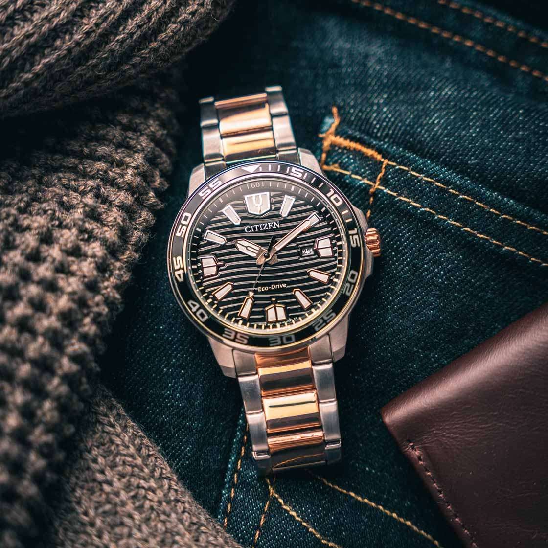 CITIZEN Eco-Drive Black Dial Stainless Steel Men's Watch AW1524-84E