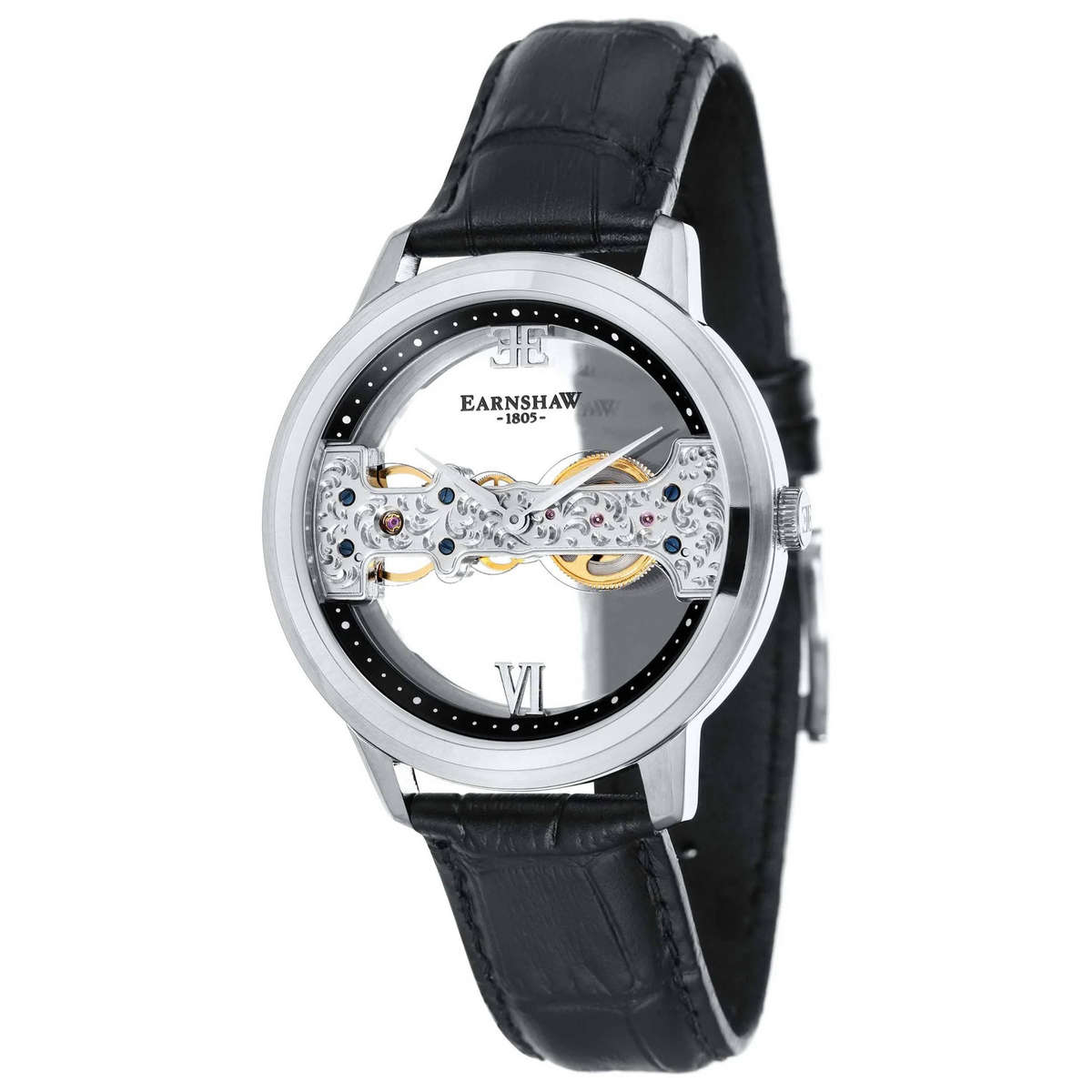 Thomas Earnshaw 1805 Mens Master Complication 42mm Automatic GLASS SEE THROUGH Watch