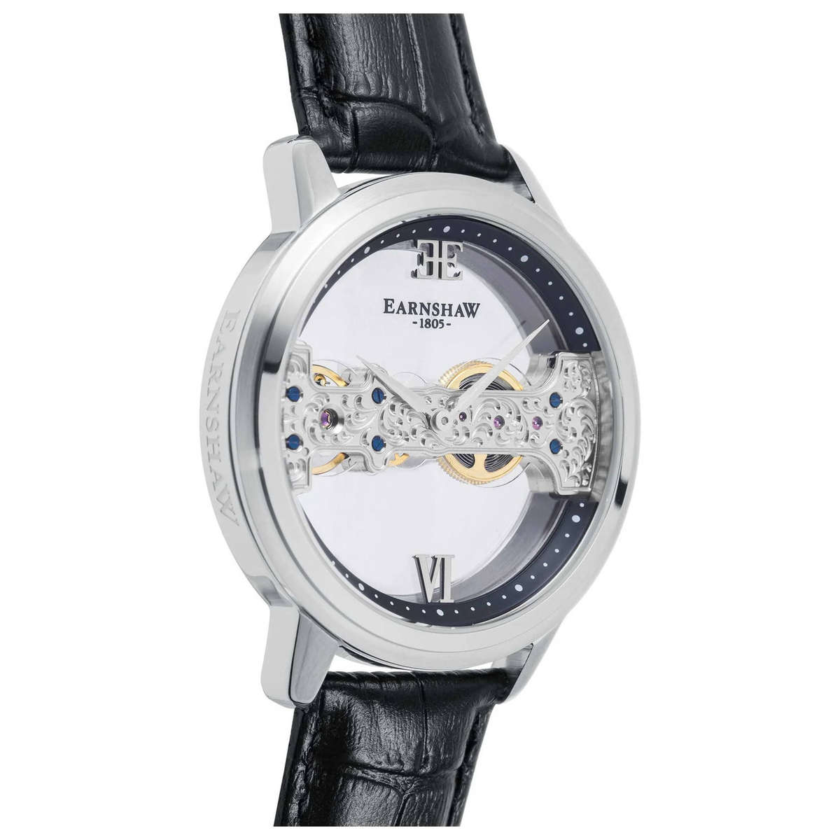 Thomas Earnshaw 1805 Mens Master Complication 42mm Automatic GLASS SEE THROUGH Watch