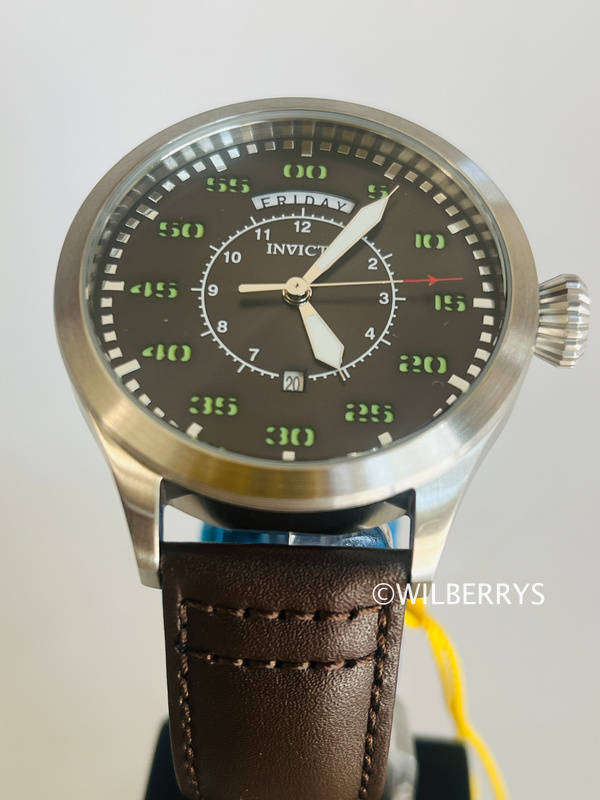 INVICTA Men's Aviator Classic Date Vintage Flyboy Pilot Leather Watch