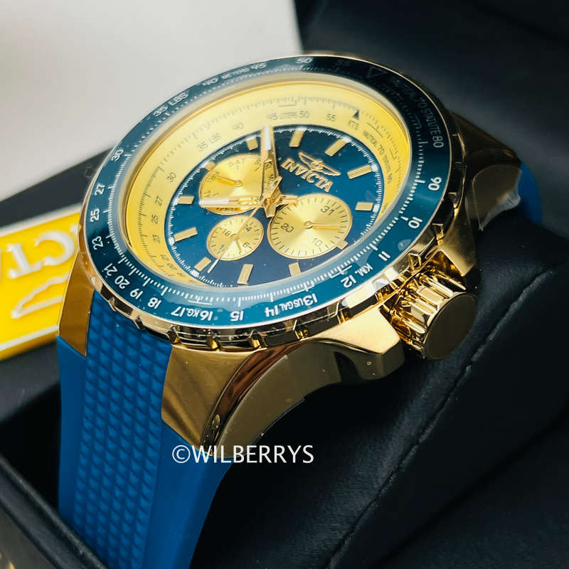 Invicta Aviator Nautical 50mm Crimson Blue/Gold Watch