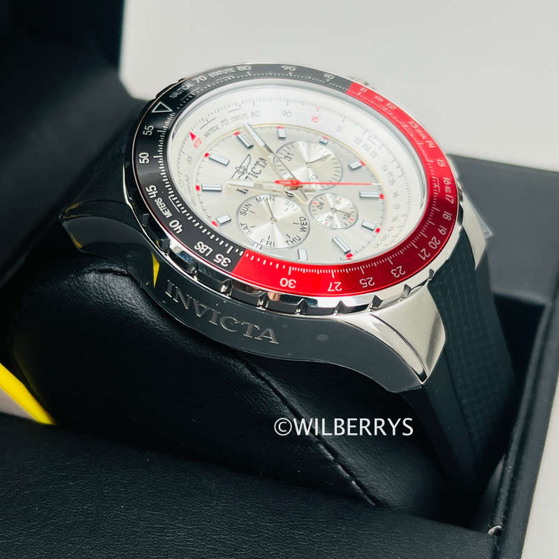 Invicta Aviator 50mm Crimson Silver/Red Chronograph Watch