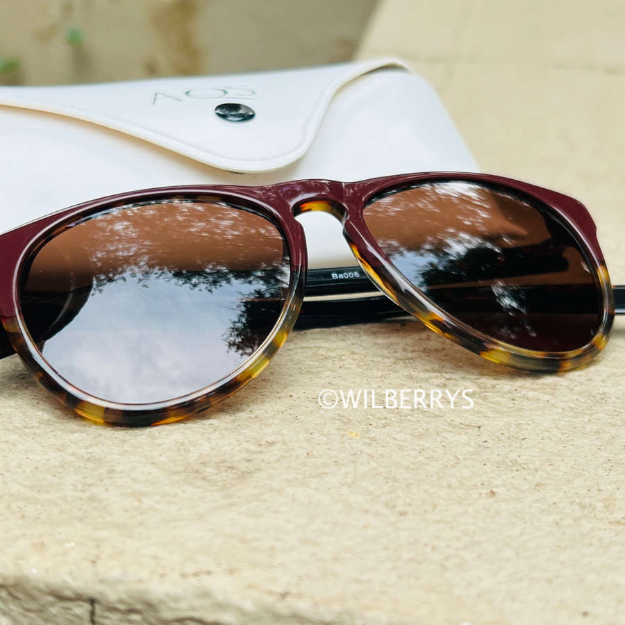 AQUASWISS Womens Banks Shell Acetate Sunglasses Bi colour