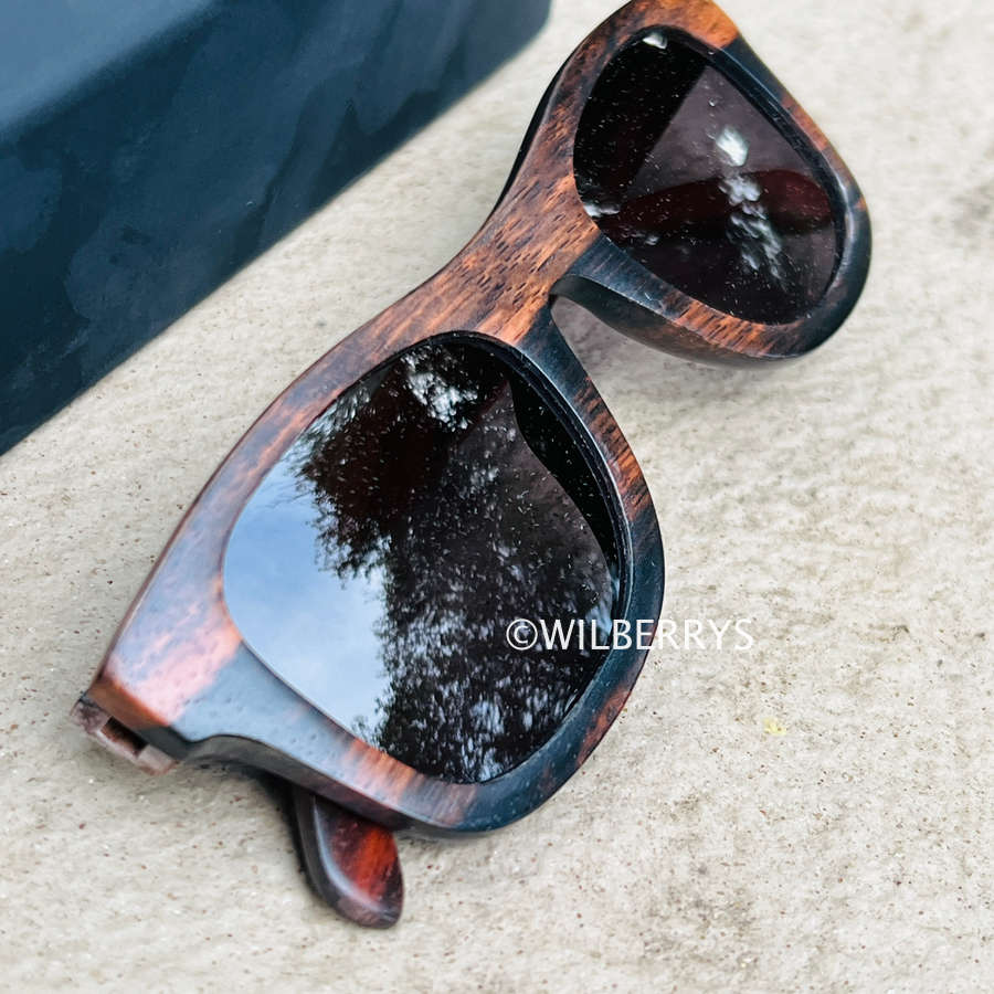 Finlay and Co London Mens Ledbury Ebony Wooden Polarised Sunglasses