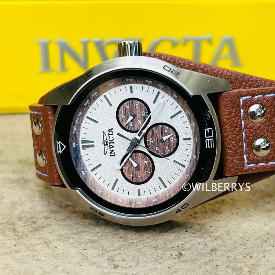 INVICTA Mens Classic Speciality 44mm Leather Cuff Watch