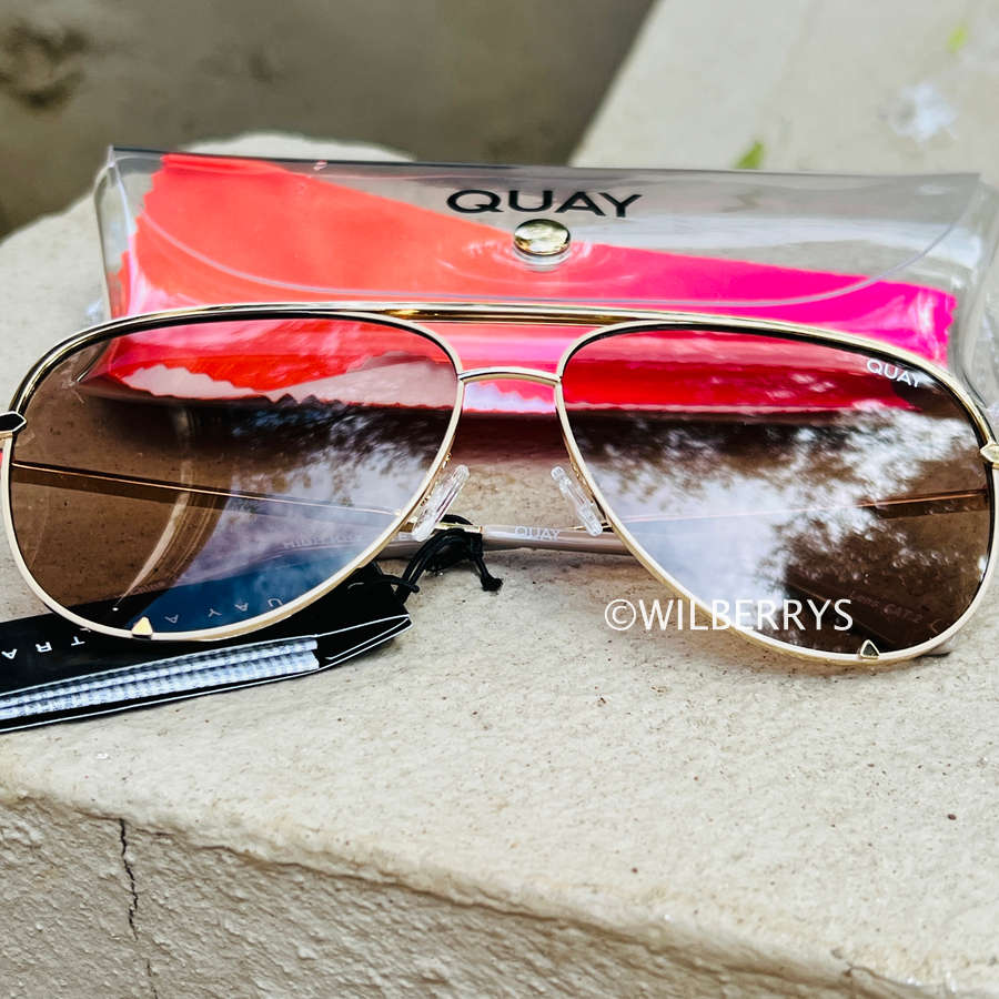 QUAY Australia Women's Celeb Worn HIGH KEY Oversized Aviator Sunglasses