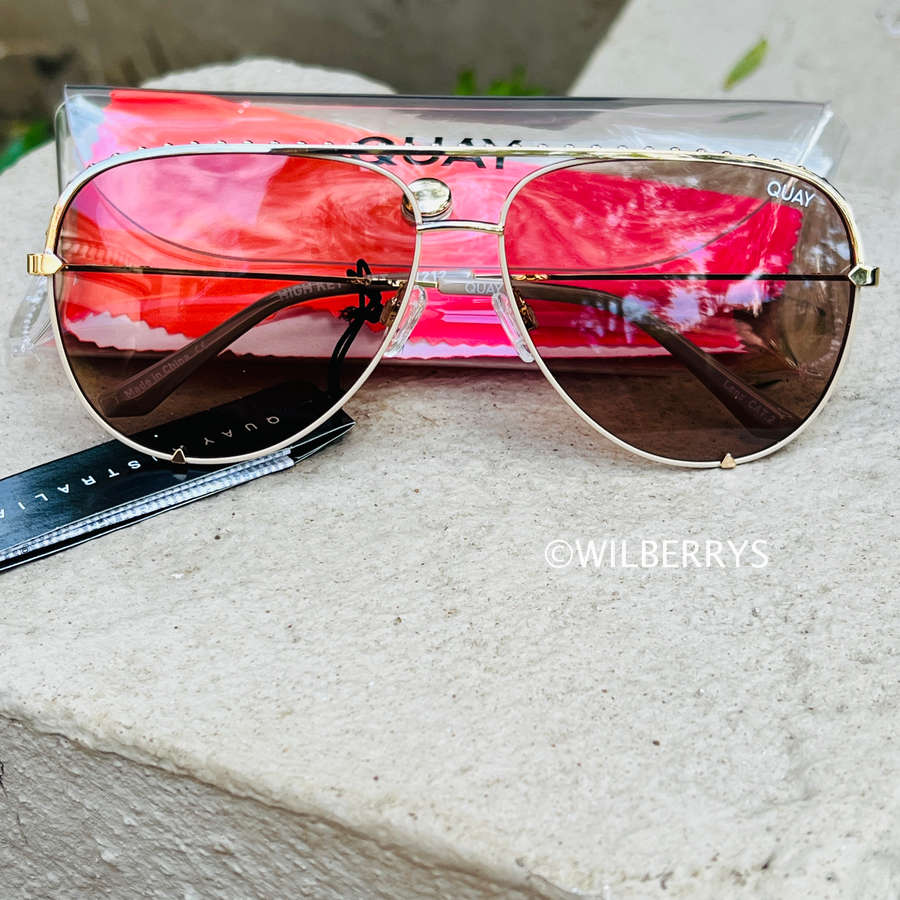 QUAY Australia Women's Celeb Worn HIGH KEY Oversized Aviator Sunglasses