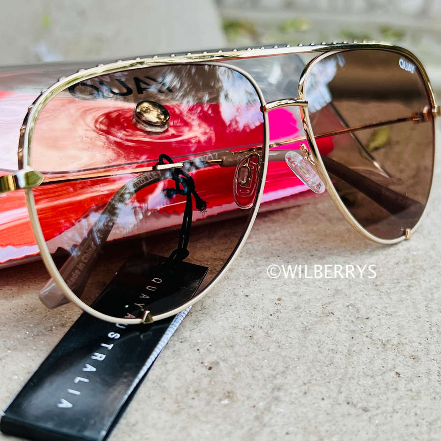 QUAY Australia Women's Celeb Worn HIGH KEY Oversized Aviator Sunglasses