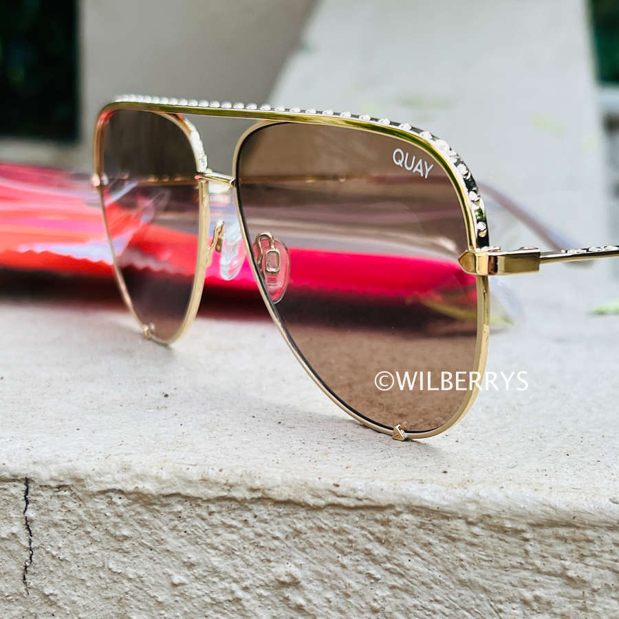 QUAY Australia Women's Celeb Worn HIGH KEY Oversized Aviator Sunglasses