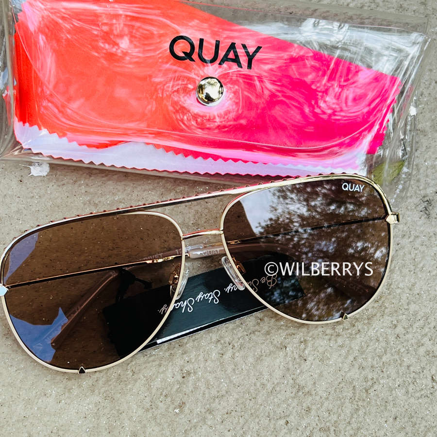 QUAY Australia Women's Celeb Worn HIGH KEY Oversized Aviator Sunglasses