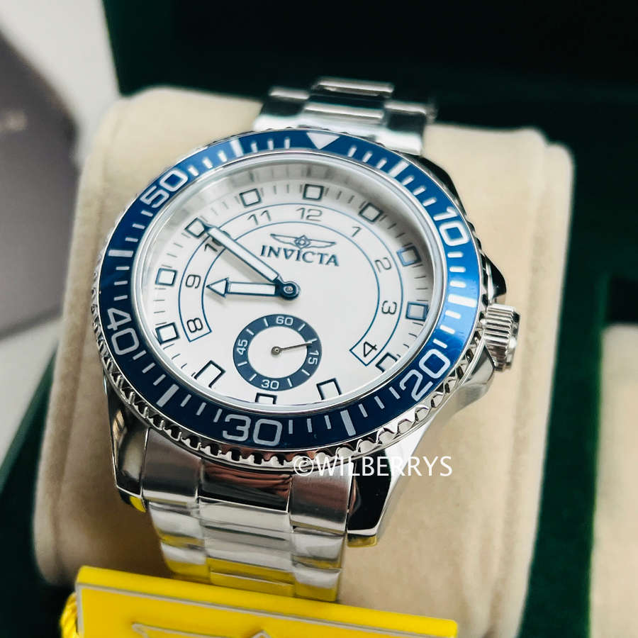 INVICTA Mens Nautical Yachtsman White Dial Oyster Bracelet Watch