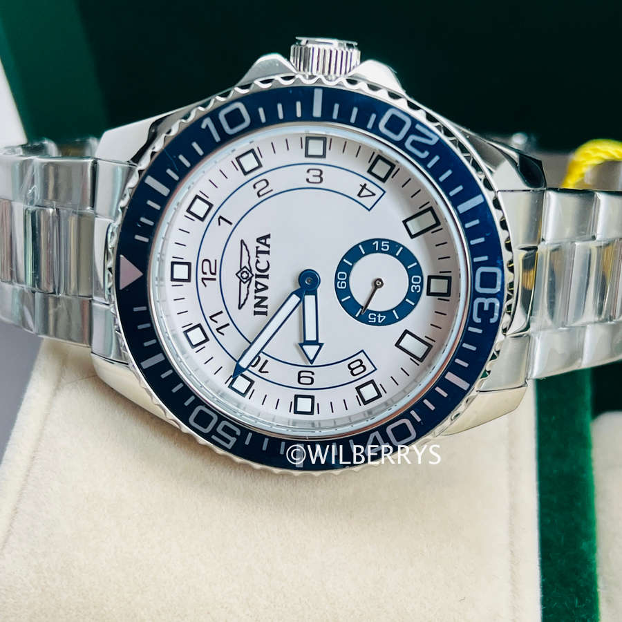 INVICTA Mens Nautical Yachtsman White Dial Oyster Bracelet Watch