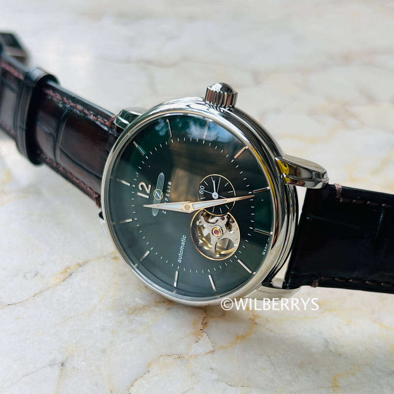 ZEPPELIN Mens Bodensee LZ120 Automatic Watch Dark Green