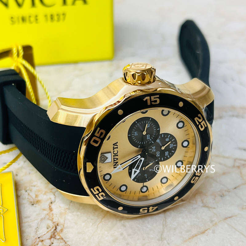 INVICTA Men's Diver Colossus 50mm Chronograph Watch Gold