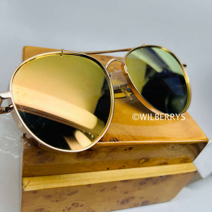 PRIVE REVAUX Mens JAMIE FOXX COMMANDO MIRROR / Gold Champagne / Polarized Sunglasses