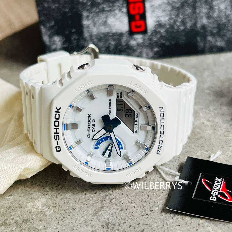 Casio Men's G-Shock Night Glow Blue Phosphorescent Carbon Core 45mm Watch GA-2100 Series