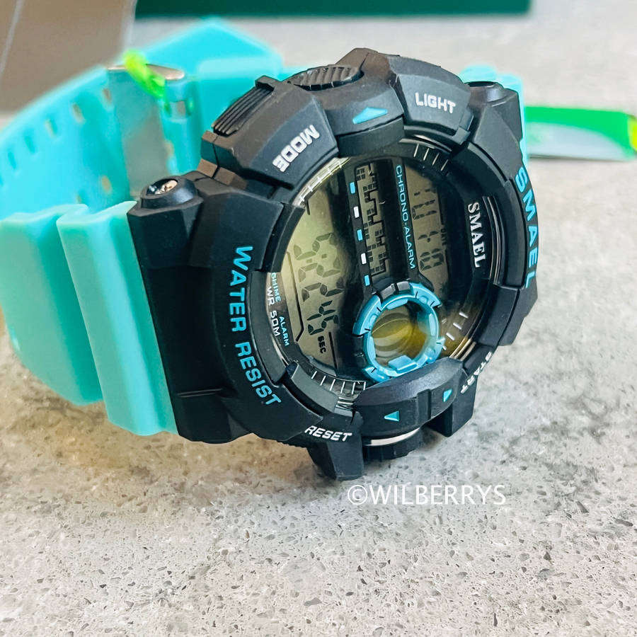 SMAEL Men SHOCK PROOF Mens Multifunction DUAL TIME Alarm Chrono Watch