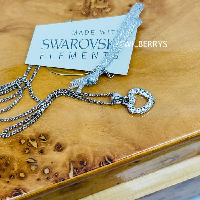 London Jewellers Pave Heart Pendant, Embellished with Crystals from Swarovski® AND Chain