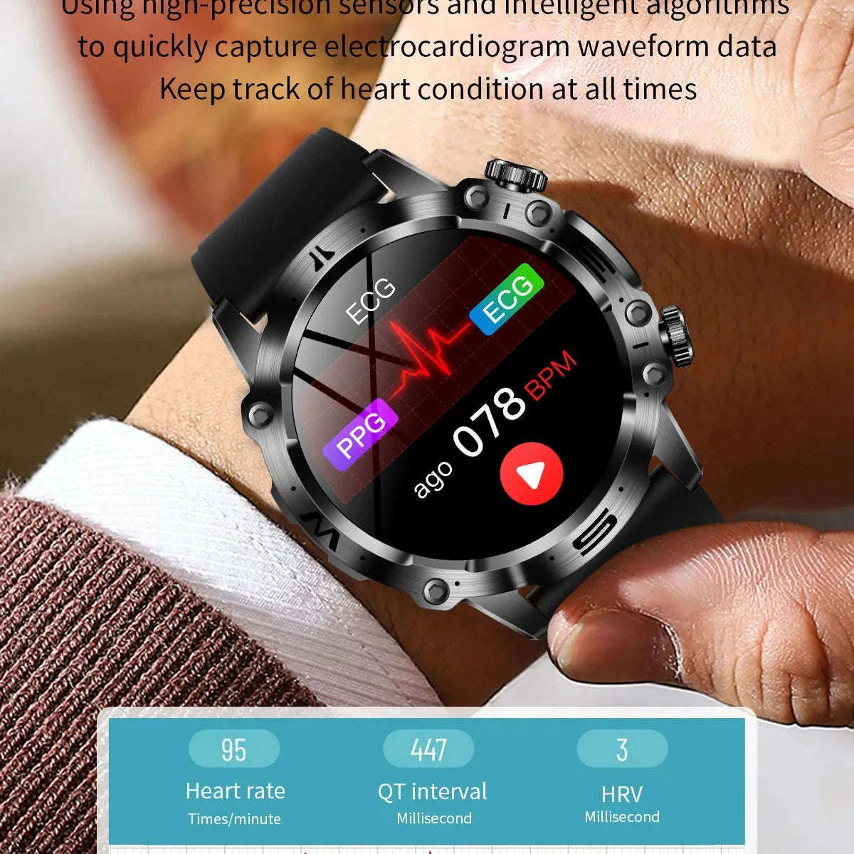 glucose and health NORTH EDGE Health Elite Glucose Heart Smart Watch