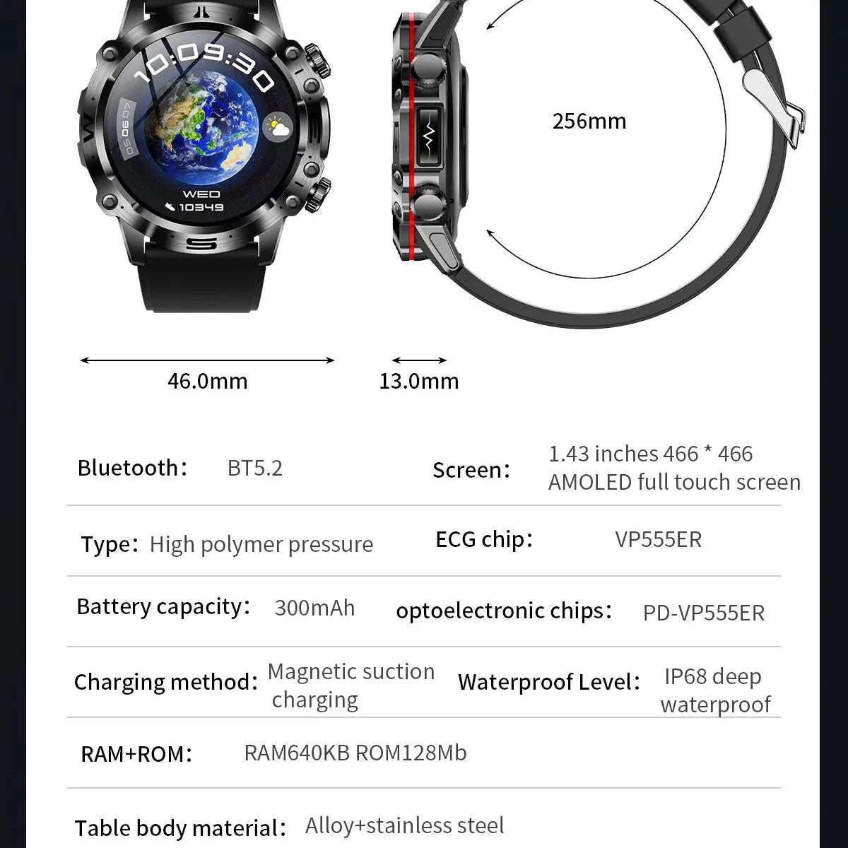 glucose and health NORTH EDGE Health Elite Glucose Heart Smart Watch