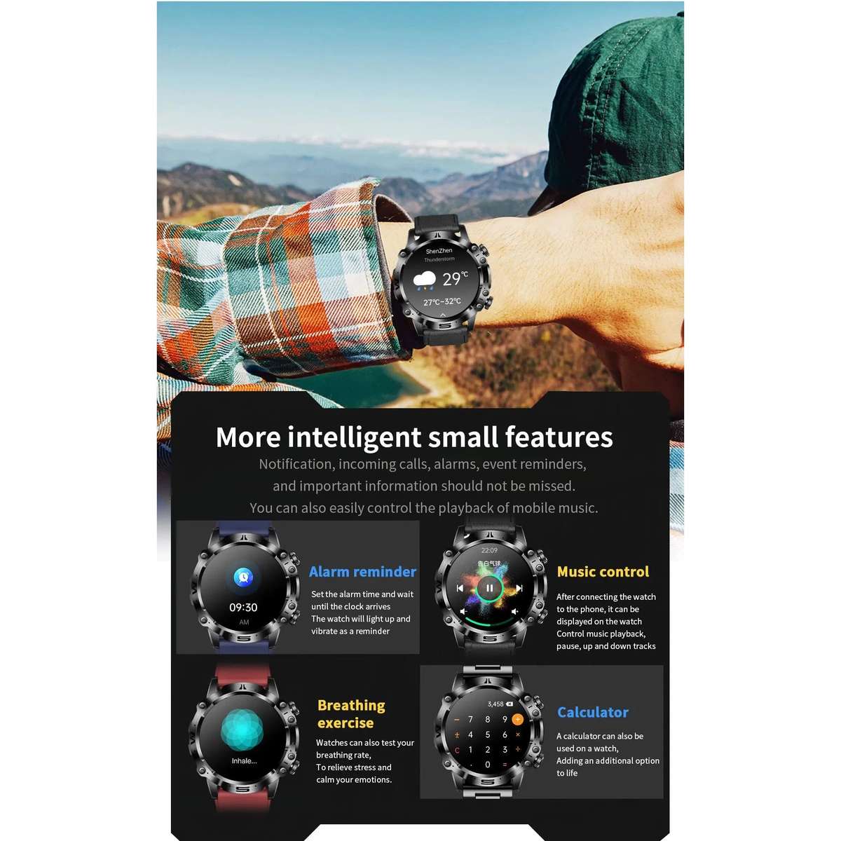 glucose and health NORTH EDGE Health Elite Glucose Heart Smart Watch