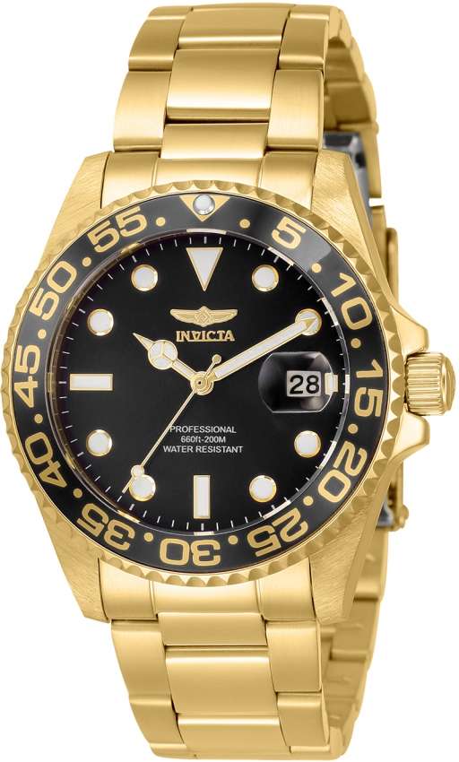 Invicta Sea Urchin Black Dial Gold Tone 200m Dive 38mm Watch