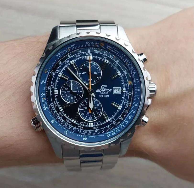 CASIO Mens Edifice Slide Rule XL Chronograph Watch EF-527D