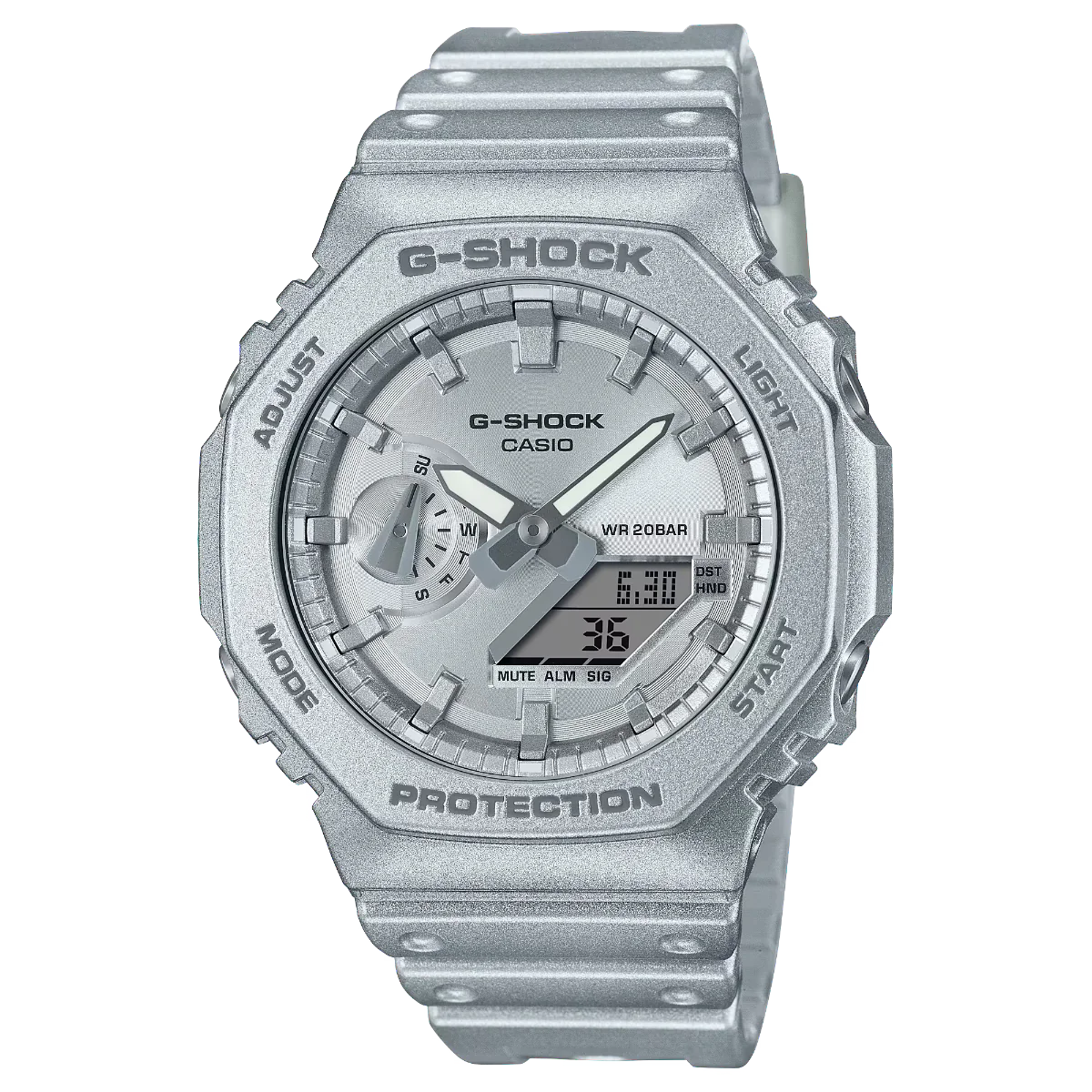 CASIO Men's G-Shock Carbon Core Metallic Silver Watch GA-2100FF-8AER