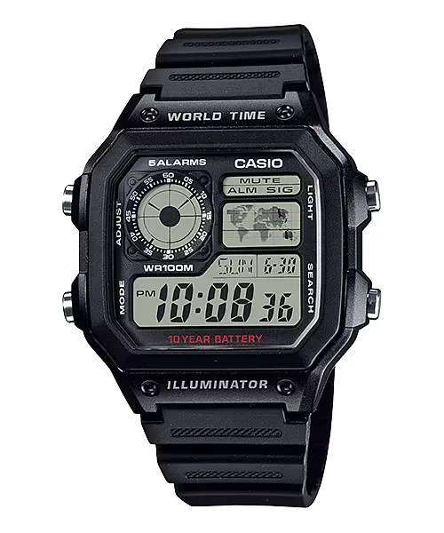 CASIO Mens Illuminator World Time Watch Silicone Strap Edition