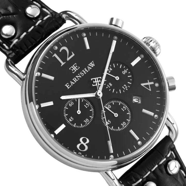 Thomas Earnshaw Longitude Heritage Classic Dress Leather Chronograph Watch