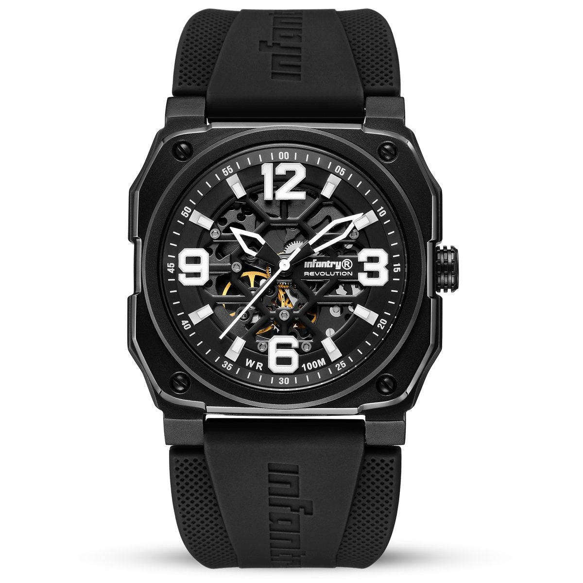 Infantry Revolution Men's REVO AUTOMATIC GHOST SKELETON CAMO STRAP INR-X1-AT Watch