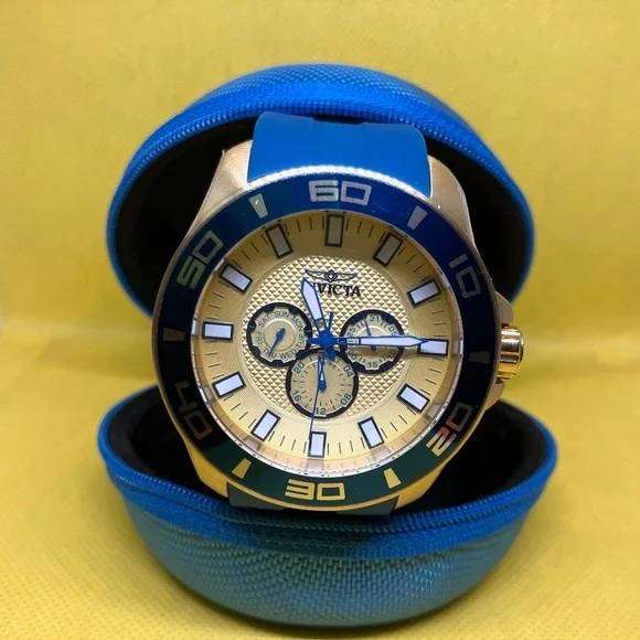 Invicta Pro Diver Sport 50mm Crimson Gold/Blue Chronograph Watch