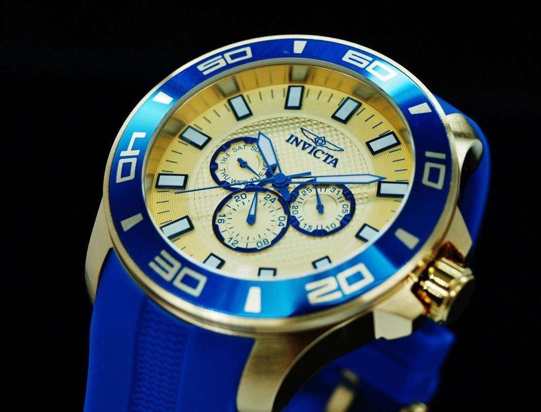 Invicta Pro Diver Sport 50mm Crimson Gold/Blue Chronograph Watch
