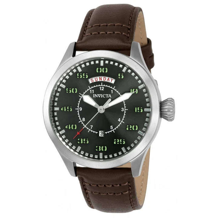 INVICTA Men's Aviator Classic Date Vintage Flyboy Pilot Leather Watch