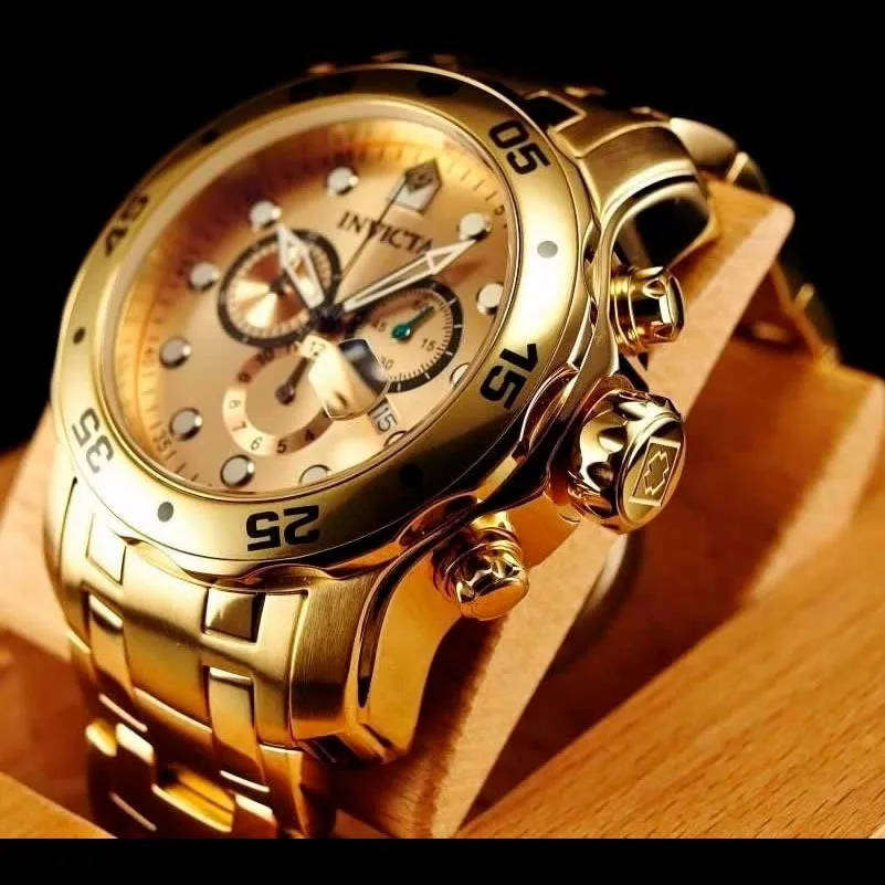 INVICTA Men's Diver Colossus 50mm Chronograph Watch Gold/Champagne