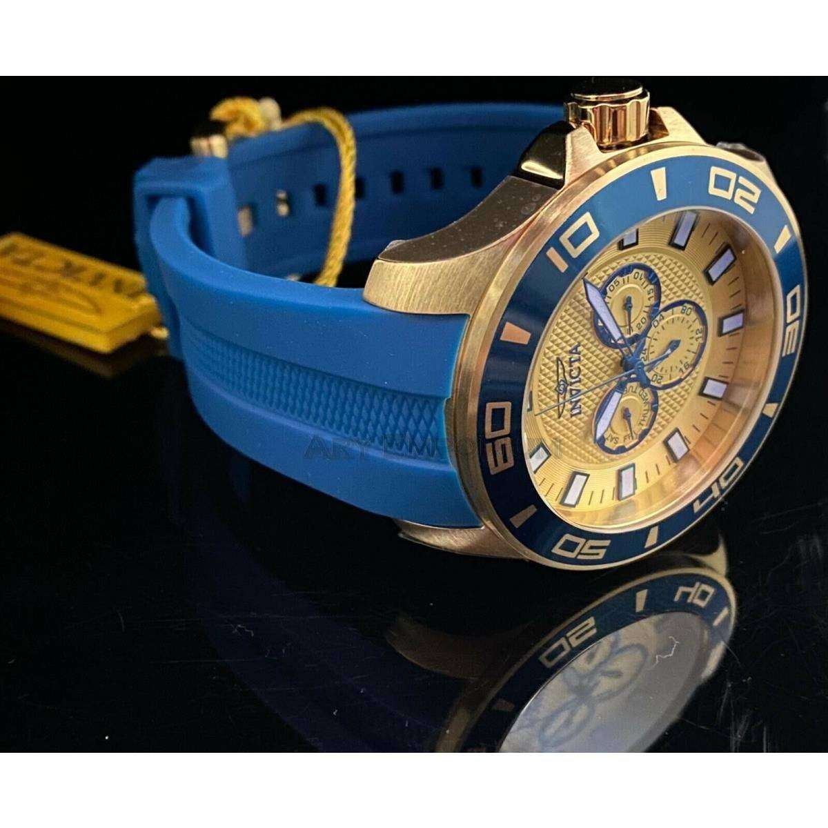 Invicta Pro Diver Sport 50mm Crimson Gold/Blue Chronograph Watch