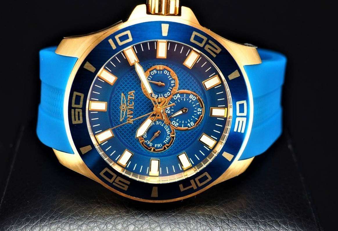 Invicta Pro Diver Sport 50mm Crimson Gold/Blue Chronograph Watch