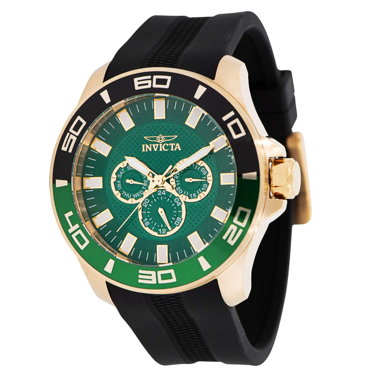 Invicta Pro Diver Sport 50mm Crimson Gold/Green Chronograph Watch