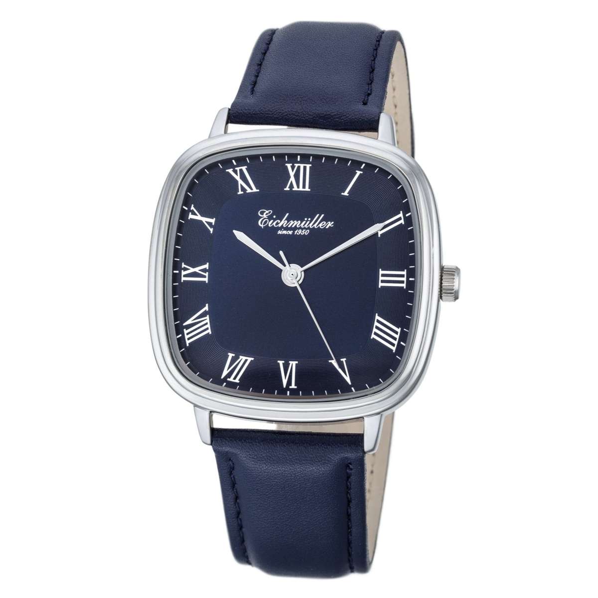 EICHMULLER since 1950 Mens Classic Square Leather Watch Blue