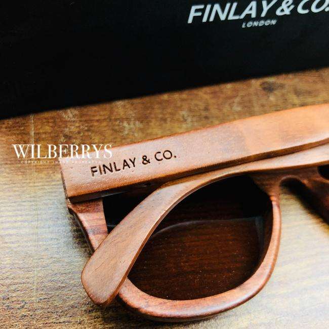 FINLAY AND CO LONDON Mens Wooden Rosewood Polarised Sunglasses