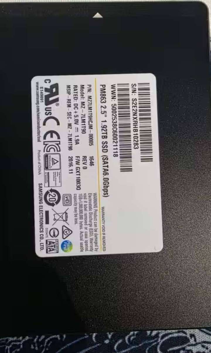 Samsung 2TB PM863 Enterprise SATA SSD 2.5-inch