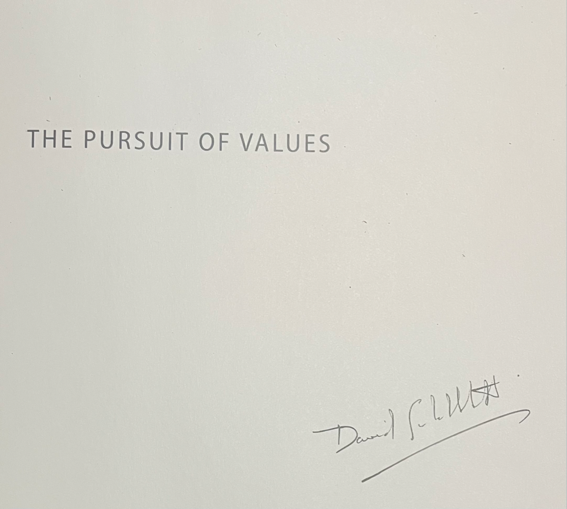 SIGNED!! DAVID GOLDBLATT "THE PURSUIT OF VALUES" FIRST EDITION