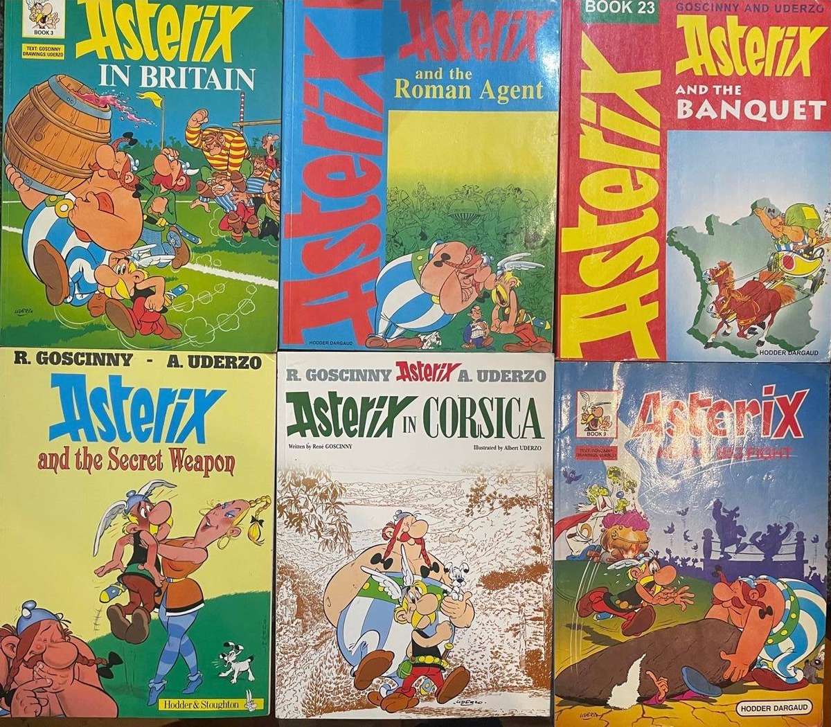 6 ASTERIX AND OBELIX COMICS! ASTERIX IN BRITAIN, ASTERIX AND THE BIG FIGHT, ASTERIX IN CORSICA,...