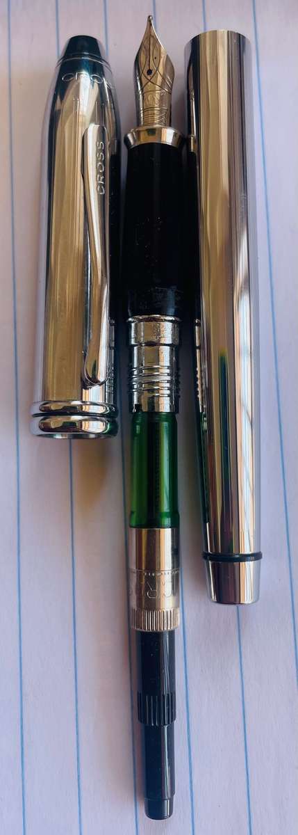 CROSS TOWNSEND CHROME SILVER FOUNTAIN PEN IN BOX