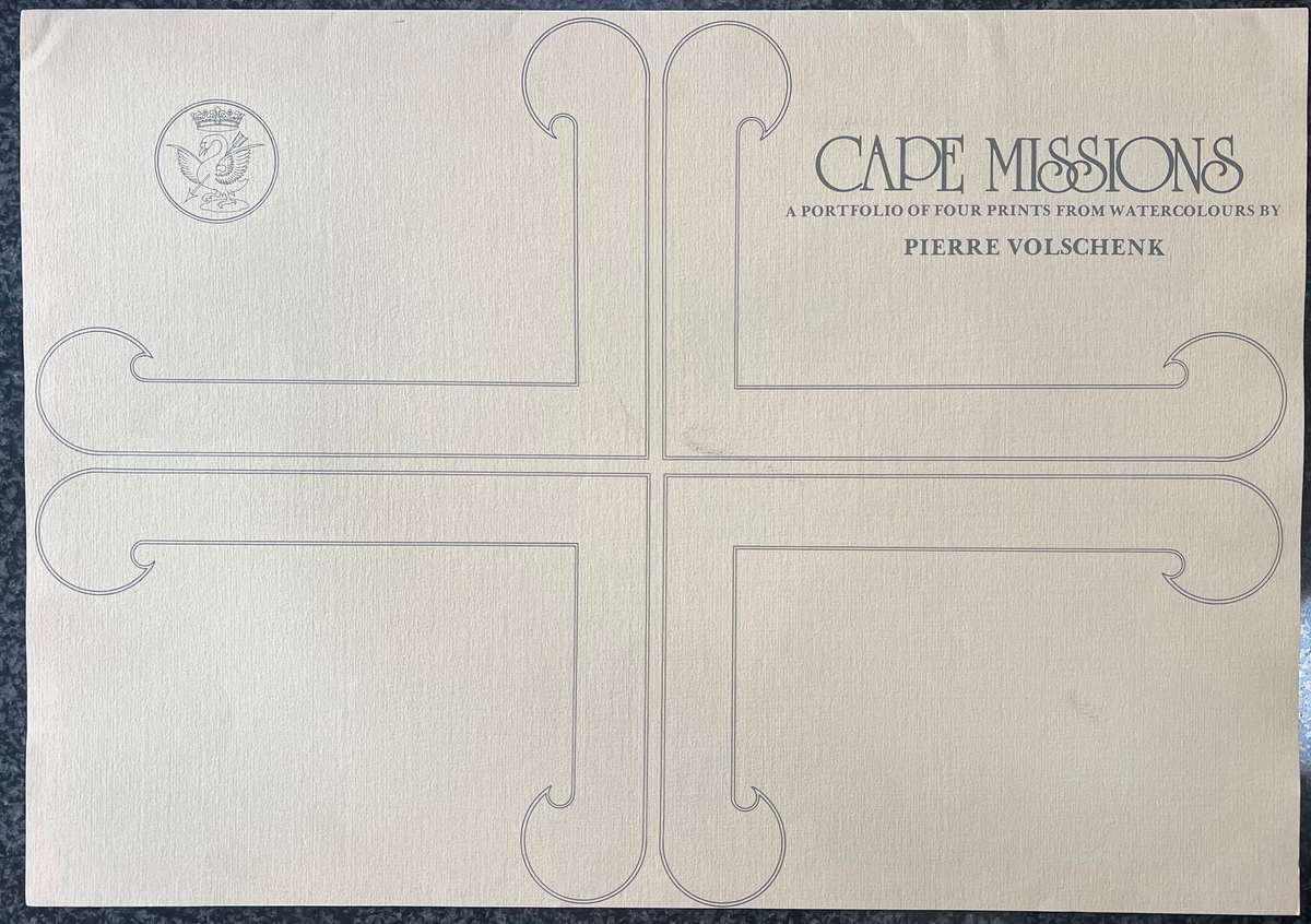 SIGNED, NUMBERED!  x COLLECTION OF 4 PRINTS BY LISTED ARTIST PIERRE VOLSCHENK, CAPE MISSIONS