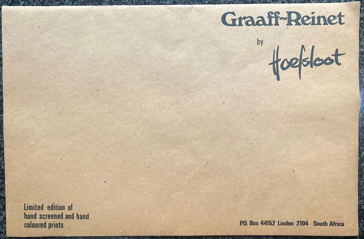 SIGNED, NUMBERED! 1 x COLLECTION OF 4 PRINTS BY ARTIST HOEFSLOOT, GRAAFF-REINET