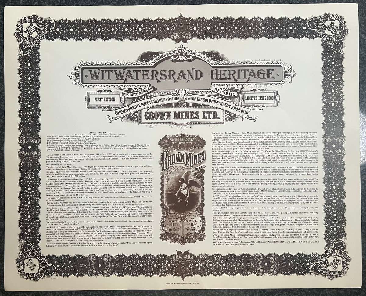 SIGNED! 1 x COLLECTION OF 4 PRINTS WITWATERSRAND HERITAGE COMMEMORATIVE ISSUE PORTFOLIO